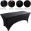 (6FT, Black) Rectangular Stretchable Tablecloth Foldable Dinner Table Stretch Spandex Fitted Table Cloth Cover Protector for Wedding Party 7