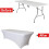(6FT, White) Rectangular Stretchable Tablecloth Foldable Dinner Table Stretch Spandex Fitted Table Cloth Cover Protector for Wedding Party 7