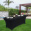 (8FT, Black) Rectangular Stretchable Tablecloth Foldable Dinner Table Stretch Spandex Fitted Table Cloth Cover Protector for Wedding Party 6