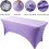 (4FT, Purple) Rectangular Stretchable Tablecloth Foldable Dinner Table Stretch Spandex Fitted Table Cloth Cover Protector for Wedding Party 3