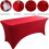 (6FT, Wine Red) Rectangular Stretchable Tablecloth Foldable Dinner Table Stretch Spandex Fitted Table Cloth Cover Protector for Wedding Party 3