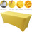 (5FT, Yellow) Rectangular Stretchable Tablecloth Foldable Dinner Table Stretch Spandex Fitted Table Cloth Cover Protector for Wedding Party 3