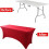 (8FT, Wine Red) Rectangular Stretchable Tablecloth Foldable Dinner Table Stretch Spandex Fitted Table Cloth Cover Protector for Wedding Party 5