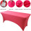 (6FT, Rose Red) Rectangular Stretchable Tablecloth Foldable Dinner Table Stretch Spandex Fitted Table Cloth Cover Protector for Wedding Party 2