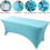 (4FT, Lake Blue) Rectangular Stretchable Tablecloth Foldable Dinner Table Stretch Spandex Fitted Table Cloth Cover Protector for Wedding Party 2