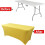 (8FT, Yellow) Rectangular Stretchable Tablecloth Foldable Dinner Table Stretch Spandex Fitted Table Cloth Cover Protector for Wedding Party 5