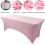 (6FT, Pink) Rectangular Stretchable Tablecloth Foldable Dinner Table Stretch Spandex Fitted Table Cloth Cover Protector for Wedding Party 2