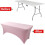 (8FT, Pink) Rectangular Stretchable Tablecloth Foldable Dinner Table Stretch Spandex Fitted Table Cloth Cover Protector for Wedding Party 4