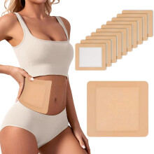 10Pcs Castor Oil Pack Wrap, Self-Adhesive Castor Oil Pack Kit for Liver Detox, Aid Sleep, Highly Absorbent Castor Oil Wrap, Flexible Cotton