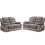 Paige Grey & Light Grey Fabric Recliner 2+2 Sofa Set 2