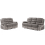Paige Grey & Light Grey Fabric Recliner 3+2 Sofa Set 2