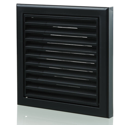 Blauberg Plastic Fixed Blade Grille - 100mm - Off Black - 100SBLACK