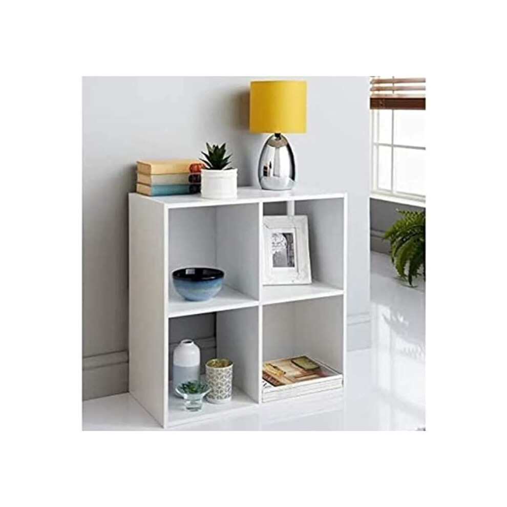 (White, 4 Cubes) Cube Storage Unit Bookcases and Shelving Unit,