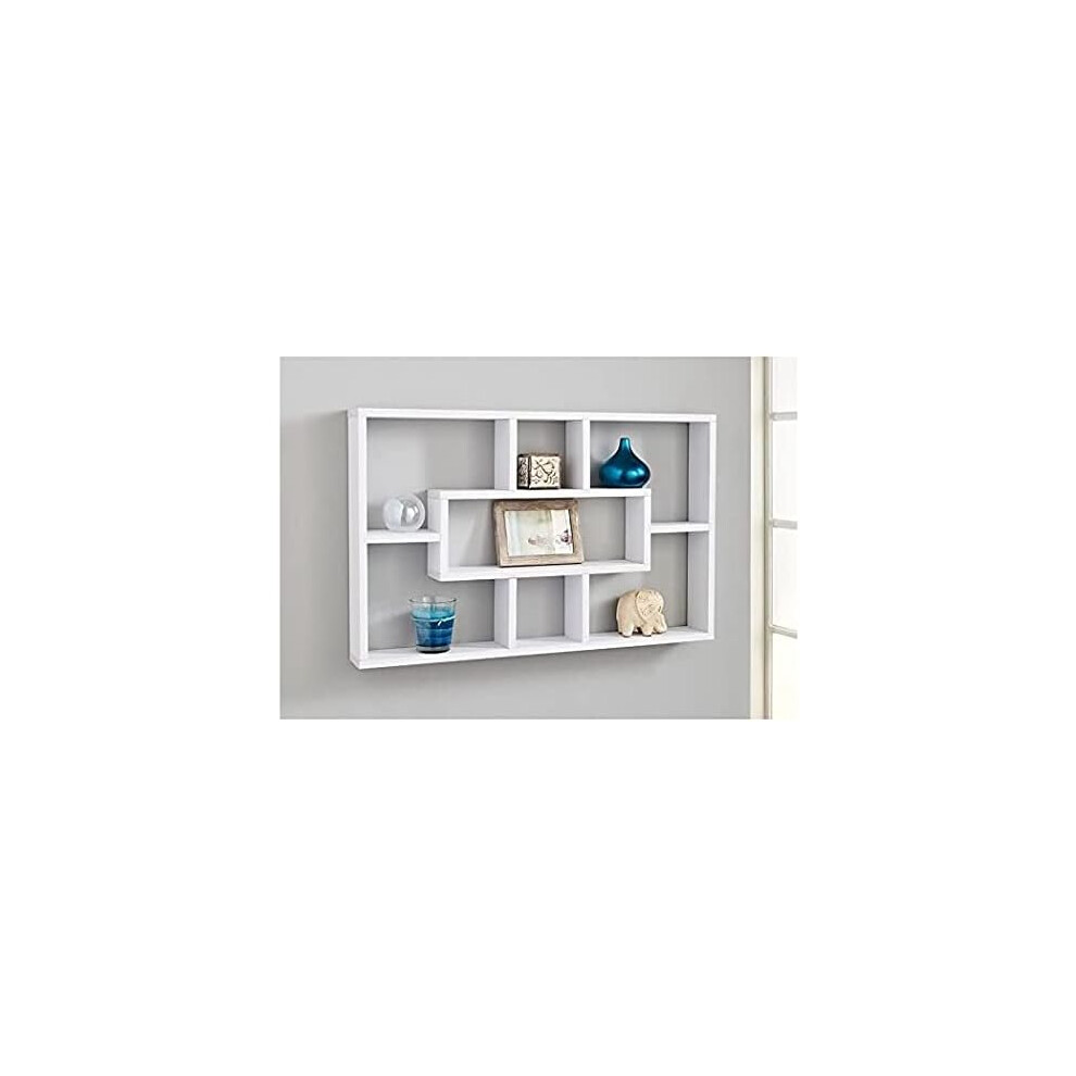 (White) Multi Compartment Space Saving Floating Shelf