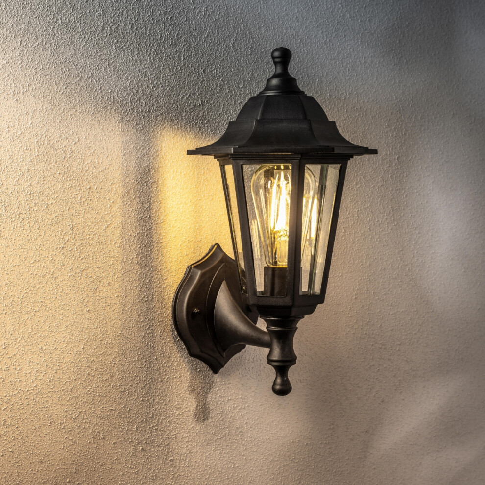 CGC Black Outdoor Traditional Lantern Style Wall Light