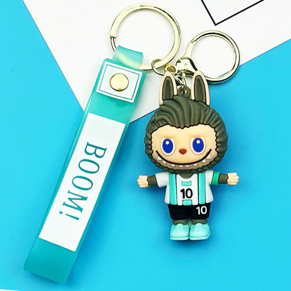 (Light Blue) Fashion Labubu Keychain Cute Cartoon Backpack Car Pendant Gift Doll Ornament