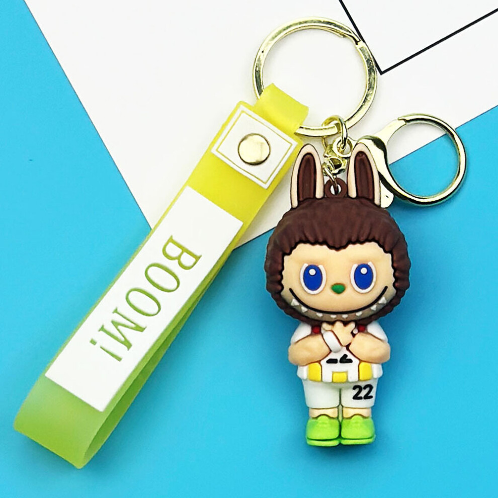 (Brown) Fashion Labubu Keychain Cute Cartoon Backpack Car Pendant Gift Doll Ornament