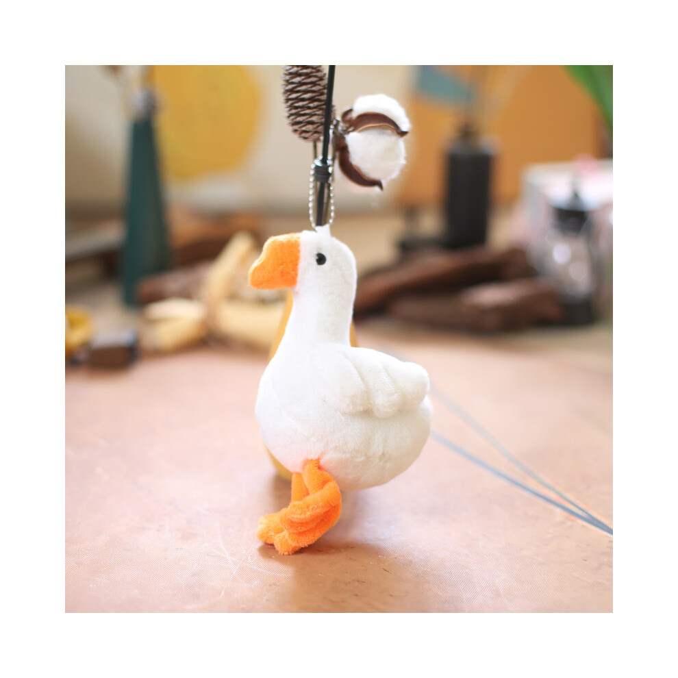 (White) Cute Plush Toy Goose Keychain Soft Stuffed Animal Doll Adorable Key Accessory