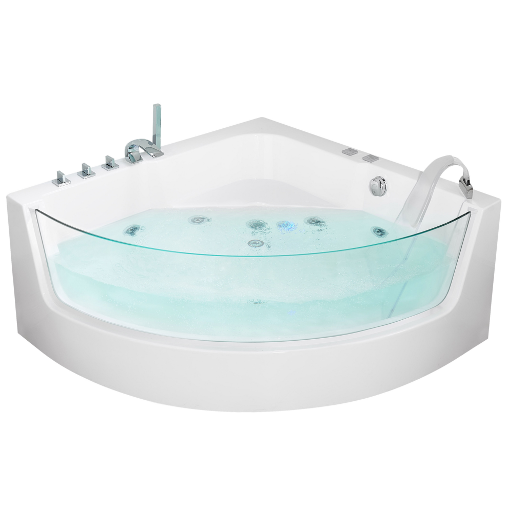 Hot Tub Bath with LED 1900 x 1350 mm White MARINA