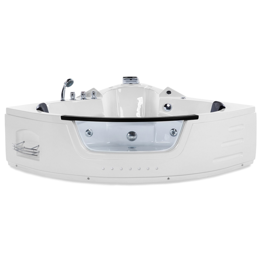 Corner Hot Tub with LED MARTINICA 2140 x 1550 mm White