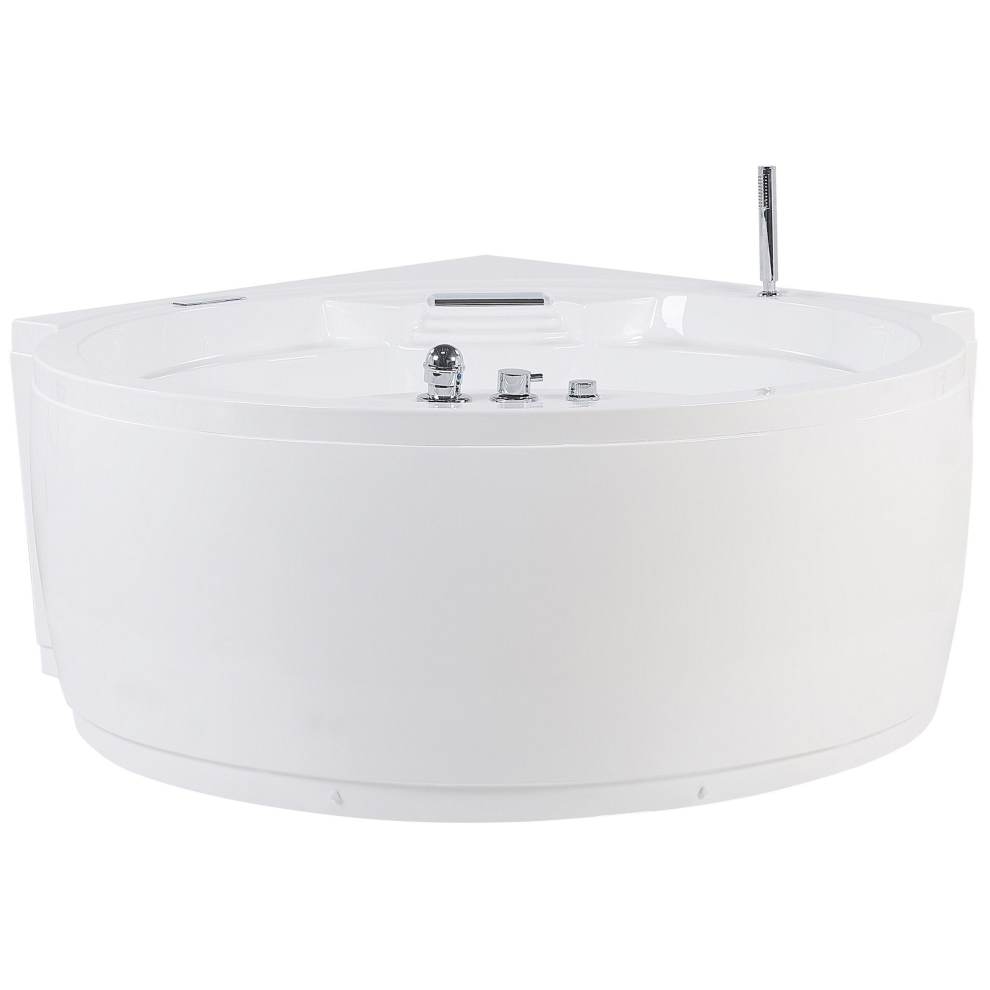Corner Hot Tub with LED MILANO with Built-In Bluetooth Speaker 1810 x 1500 mm White