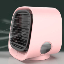 (Pink) Cooler Humidifier Mini Electric Fan Portable Air Conditioning Fan Desktop Office