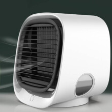 (White) Cooler Humidifier Mini Electric Fan Portable Air Conditioning Fan Desktop Office