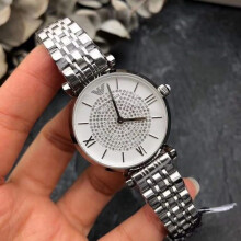 EMPORIO ARMANI WOMEN'S AR1925 SILVER BRACELET WHITE DIAL SILVER CASE