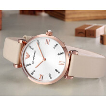 EMPORIO ARMANI WOMEN'S AR1927 PINK STRAP DIAL ROSE GOLD CASE