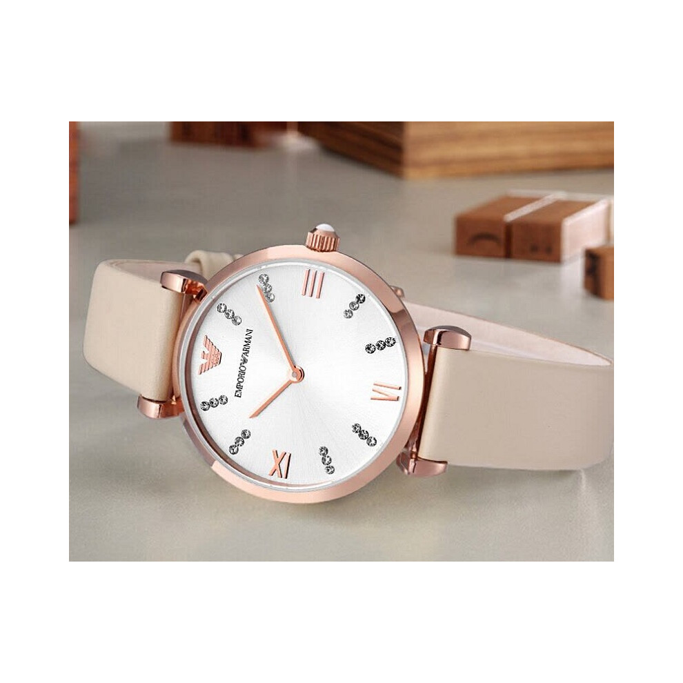 EMPORIO ARMANI WOMEN'S AR1927 PINK STRAP DIAL ROSE GOLD CASE