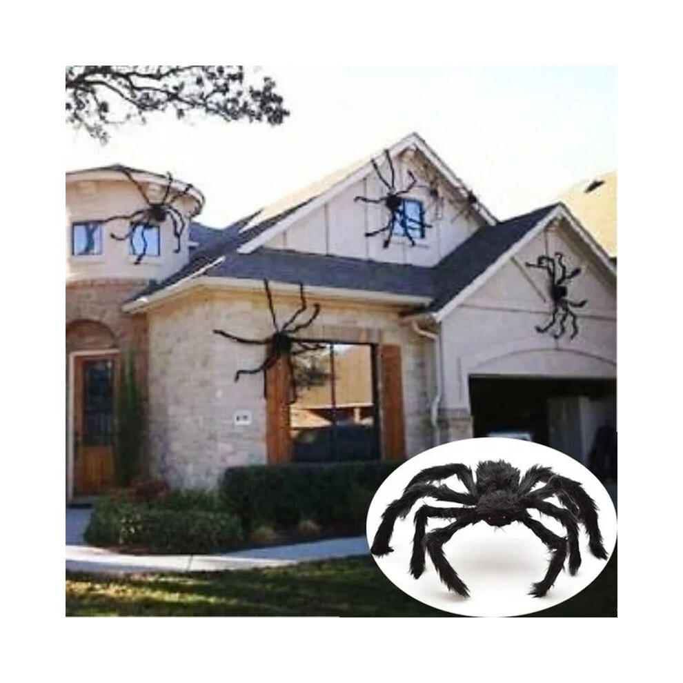 (75 cm) Halloween Giant Black Plush Spider Decoration Haunted House Prop Indoor Outdoor Decor