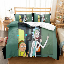 (Style 08, King(220X240CM/3PCS)) Rick Morty Kids Bedding Single Double Duvet Cover