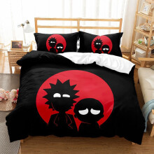 (Style 02, Single(135X200CM/2PCS)) Rick Morty Kids Bedding Single Double Duvet Cover