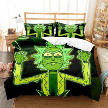 (Style 11, King(220X240CM/3PCS)) Rick Morty Kids Bedding Single Double Duvet Cover