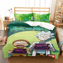 (Style 05, Double(200X200CM/3PCS)) Rick Morty Kids Bedding Single Double Duvet Cover