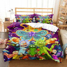 (Style 07, King(220X240CM/3PCS)) Rick Morty Kids Bedding Single Double Duvet Cover