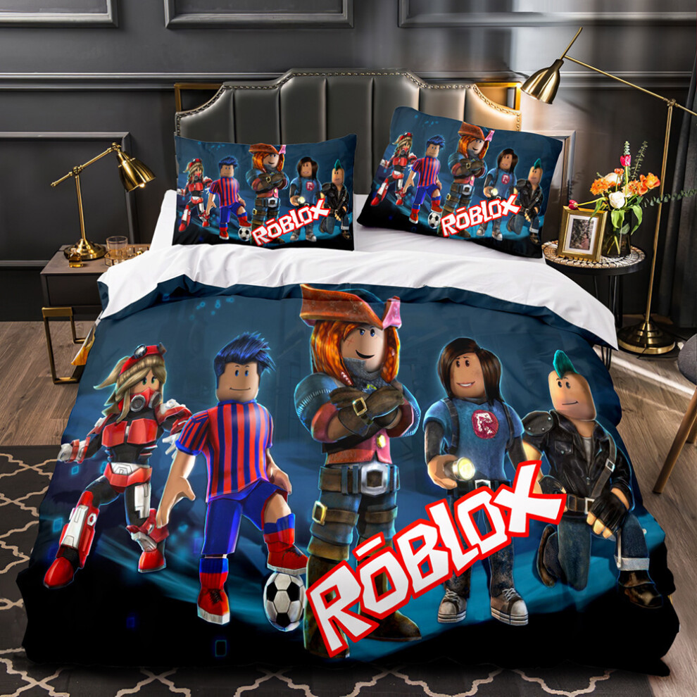 (Style 17, Single(135X200CM/2PCS)) Roblox Kids Bedding Single Double Duvet Cover UK