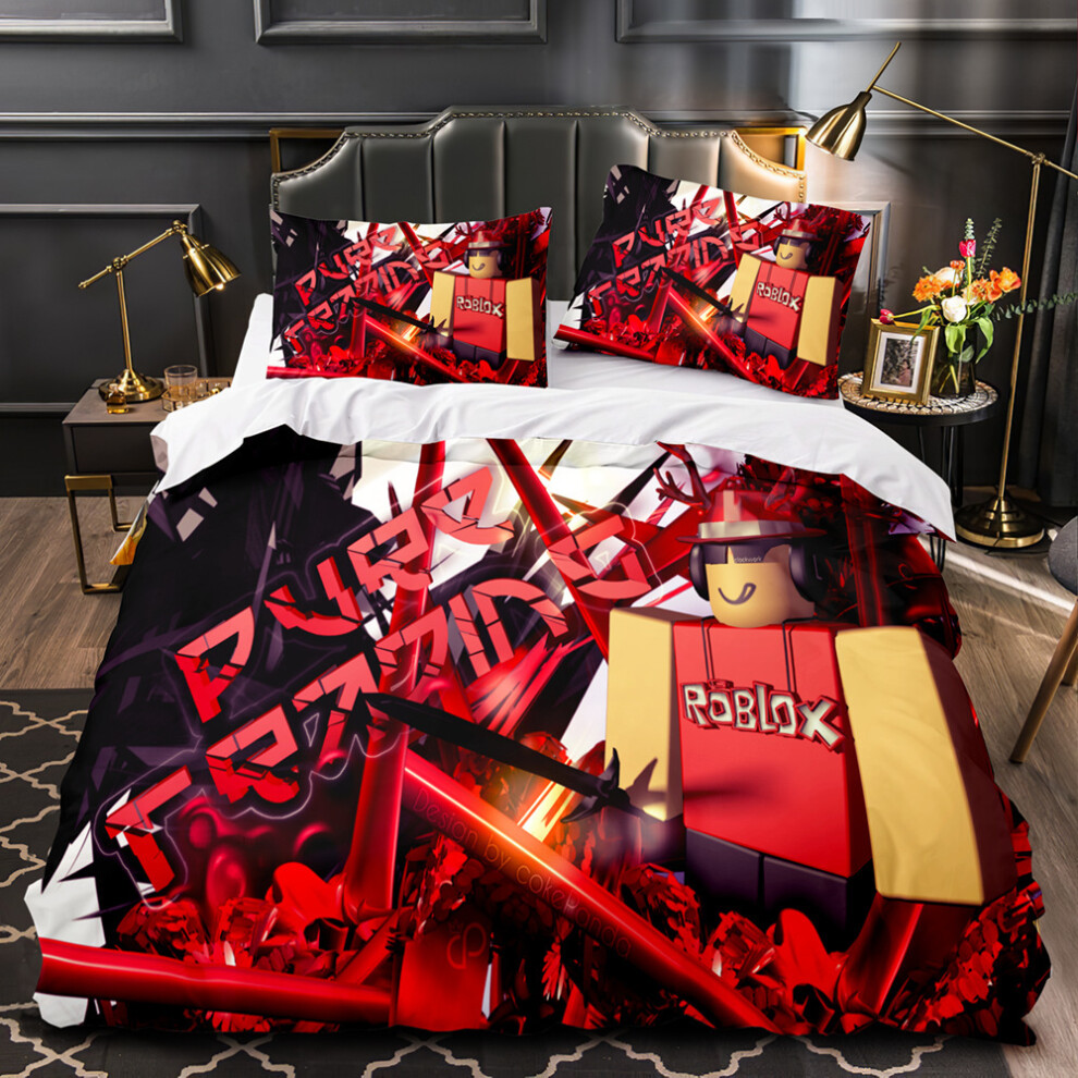 Xcsgsra (Style 02, Double(200X200cm/3Pcs)) Roblox Kids Bedding Single Double Duvet Cover Uk Not,Specified
