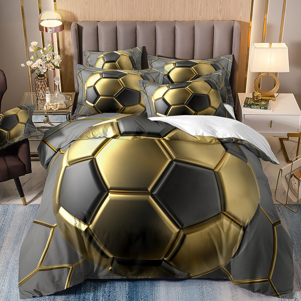 (Style 30, Single(135X200CM/2PCS)) Football Kids Bedding Single Double Duvet Cover UK