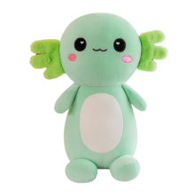 (Green, 25cm/9.84in) Plush Axolotl Toy Dinosaur Doll Stuffed Animal Pillow Cushion Kid Gift Pp Cotton