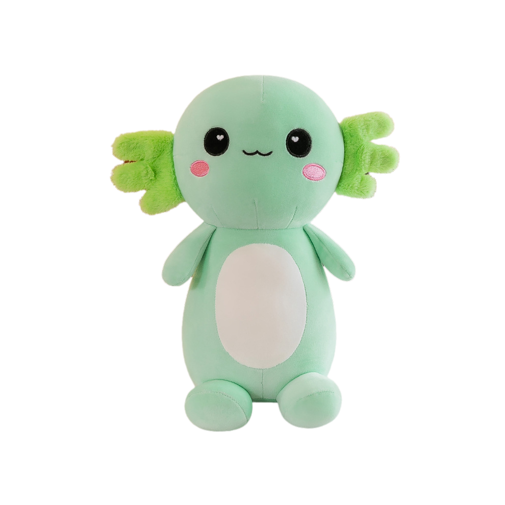 (, 25Cm/9.84In) Plush Axolotl Toy Dinosaur Doll Stuffed Animal Pillow Cushion Kid Gift Pp Cotton Green