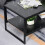 Homcom HOMCOM Two-Tier Coffee Table with Marble Effect Shelf and Metal Frame Black 6