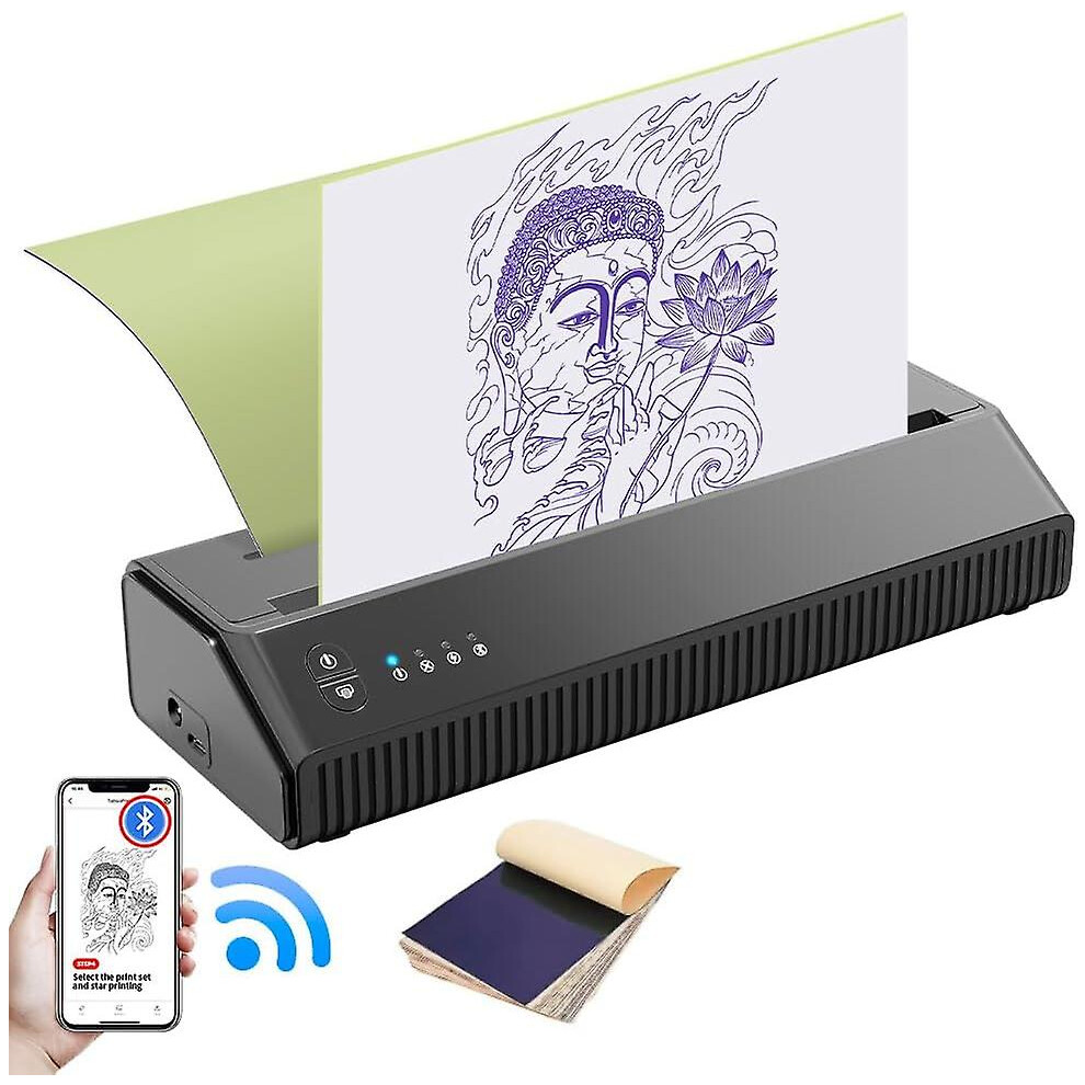 Gogerstar Tattoo Stencil Printer Bluetooth Thermal Wireless Tattoo Transfer Stencil Machine With 10Pcs Transfer Paper