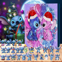 (E) 2024 Lilo Stitch Christmas Advent Calendar Box Christmas Super Rise In Box Stitch Advent Countdown Juguetes Noel Gifts