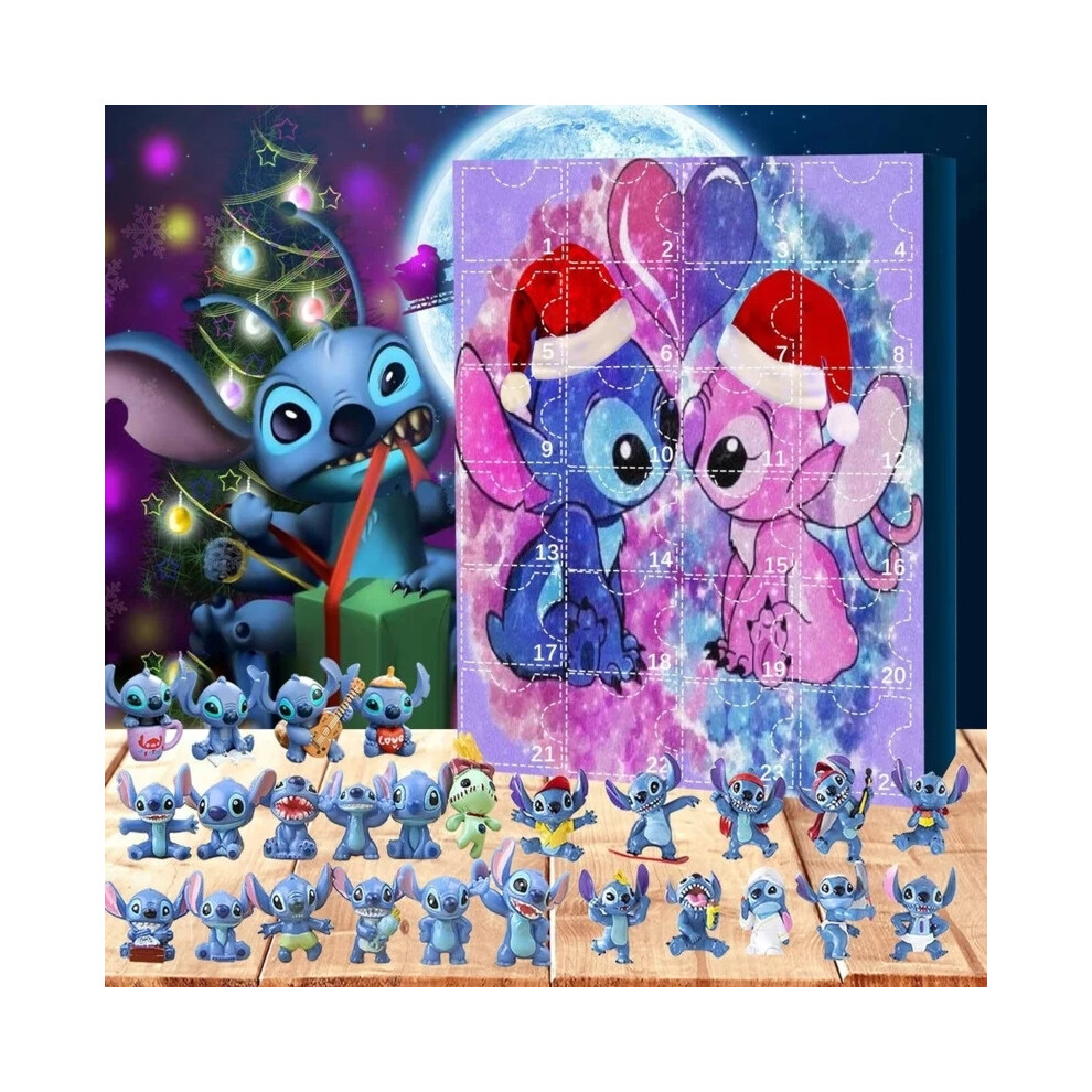 (E) 2024 Lilo Stitch Christmas Advent Calendar Box Christmas Super Rise In Box Stitch Advent Countdown Juguetes Noel Gifts