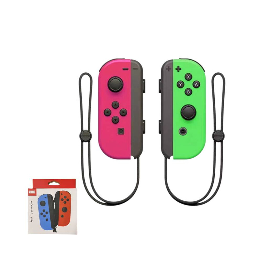 (Pink Green) Switch Game Console Bluetooth Left Right Handle Hand Rope Abs Multifunction