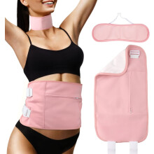 (Pink) Adjustable Castor Oil Pack Kit for Liver Detox, 2Pcs Detachable TPU Castor Oil Pack Wrap Reusable Castor Oil Belt Pack
