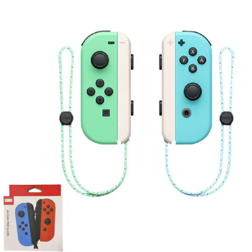 (Green Blue) Game Switch Console Bluetooth Left Right Handle Hand Rope Abs Multifunction