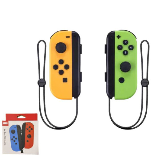(Yellow Green) Game Switch Console Bluetooth Left Right Handle Hand Rope Abs Multifunction