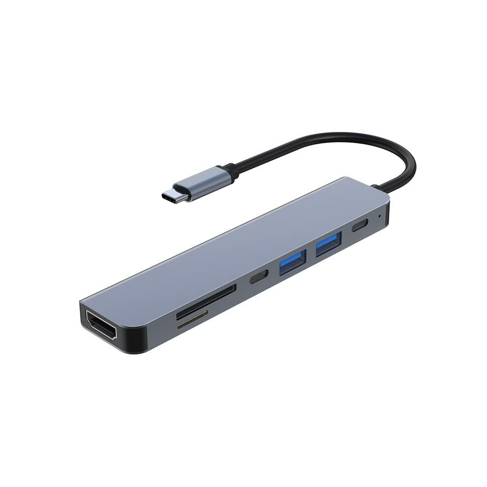 Chronus Multiport Usb C Hub - 7 In 1 Usb Type-C Docking Station With 4K Hdmi, 100W Pd, 2 Usb 3.0, Sd/Tf Card Reader And Usb-C Compatible With Macbook 6976919895041